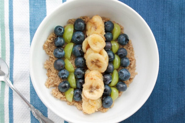 The Salted Cookie OXO Blueberry Banana Grape Quinoa Breakfast Bowl