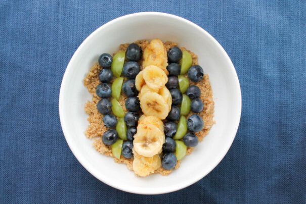 The Salted Cookie Quinoa Blueberry Banana and Grape Breakfast Bowl