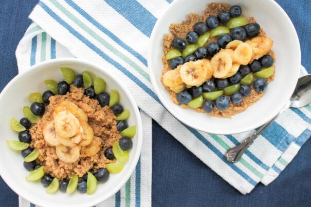 The Salted Cookie Quinoa Blueberry Banana and Grape Breakfast Bowl