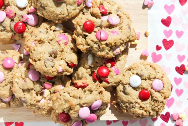 Peanut Butter Oatmeal M&M Cookies