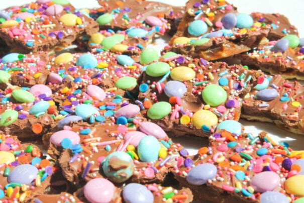 Springtime Chocolate Toffee Bark