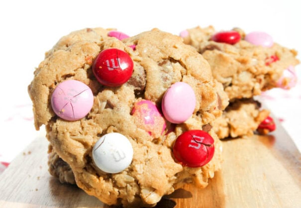 M&M Chocolate Chip Peanut Butter Cookies