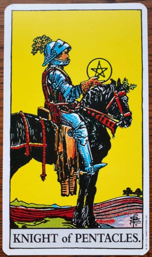 chevalier des pentacles comme sentiments