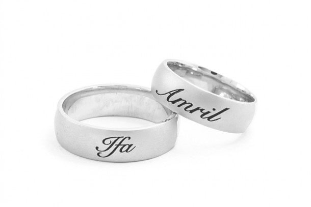 cincin emas putih custom