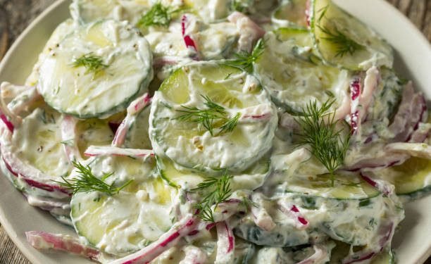 Radish and Cucumber Salad with Sour Cream Dressing