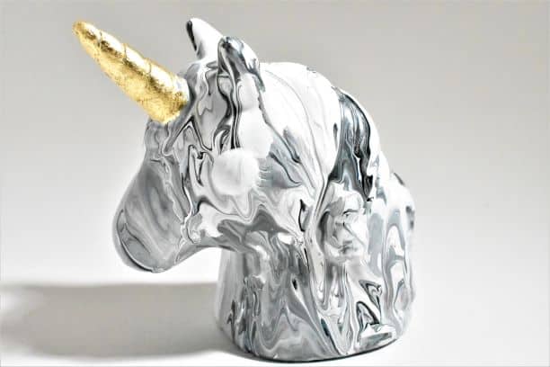 Unicorn Statue with gold horn