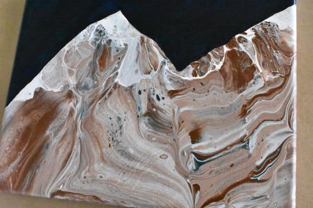 Acrylic Pour Mountain Painting