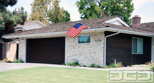 fine mid-century garage door in dark color