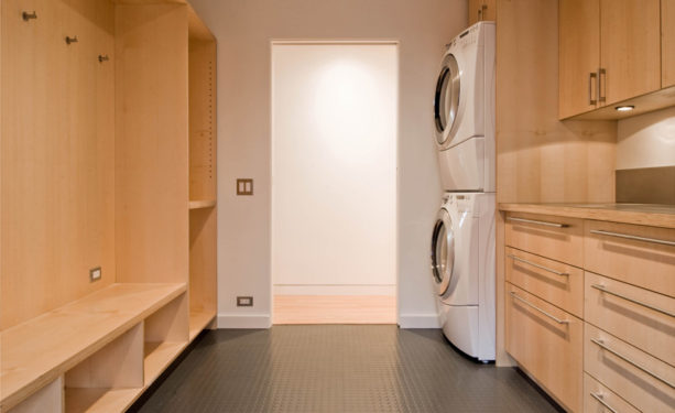 rubber tile laundry room for a highly resistance to heavy foot traffic floor