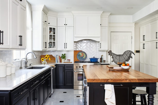 porcelain that looks like polished marble black and white kitchen floor