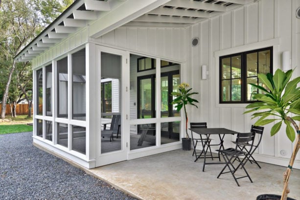 enclosing half front porch with window glass for living space