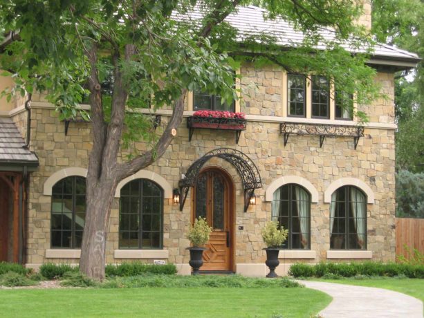 semicircular decorative awning for an arched front door