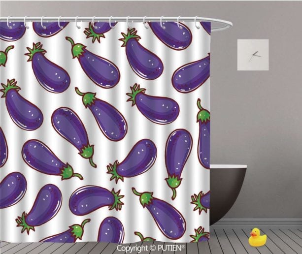 Putien eggplant shower curtain