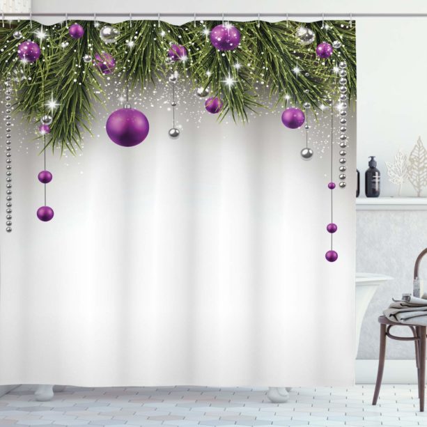 Ambesonne Christmas tree shower curtain