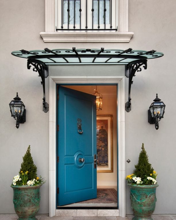 antique awning to enhance a traditional look in the front door