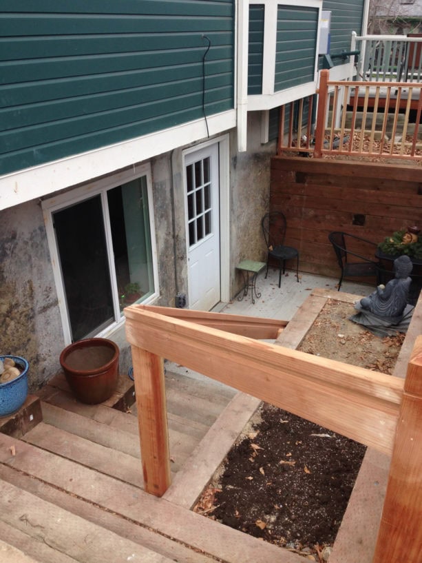 good option of dutch door walkout basement door side by side with white sliding windows