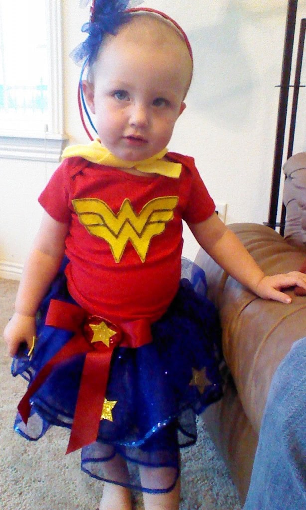 All done, this is a genaric, home made wonder woman, I wasn't putting her in the speedo and she wanted the cape...