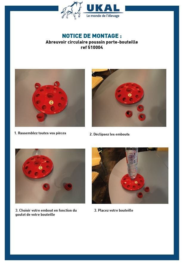 Pojilica za piliće sa navojem za flašu Ukal 2