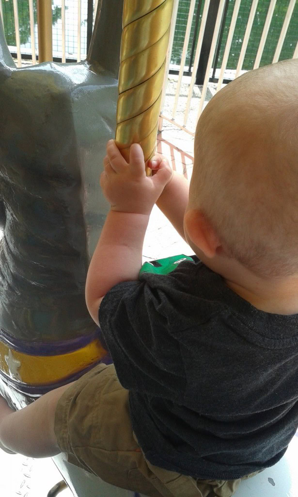 Even Miles got in on the action, side by side, he rode the bunny, Hazel rode the horse.