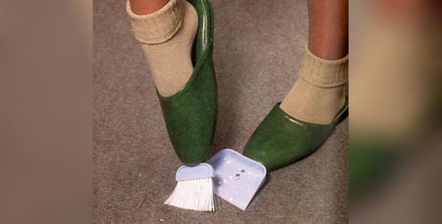 broom-and-dustpan slippers