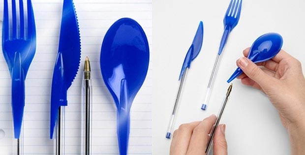 Dinner-utensils-cum-pen-caps