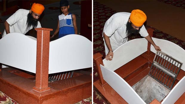 The well with holy Ganga water at the gurudwara