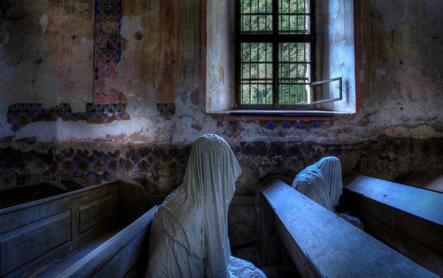 Mysterious abandoned ghost church in the Czech village of Lukova