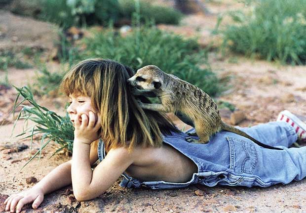 Tippi Degré with wild African animals