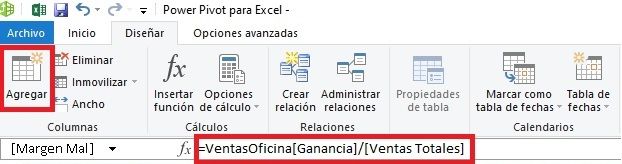 Agregar columna en PowerPivot