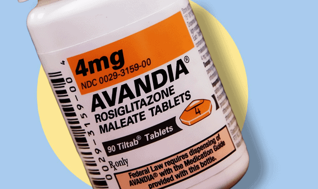 The bottle of Avandia 4 mg 90 tablets.