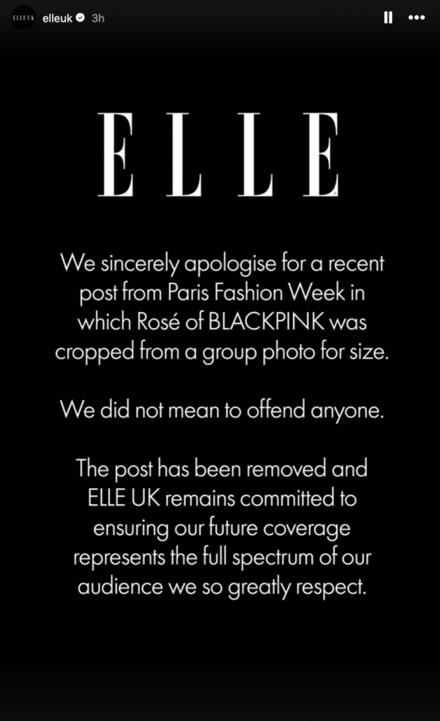 Elle Korea Minta Maaf Crop Rose BLACKPINK