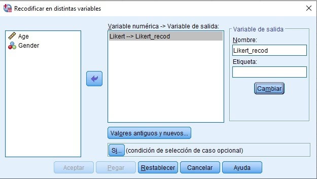 Recodificar en distintas variables (ELSE)