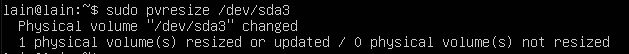 pvresize option,Enlarge the LVM partition