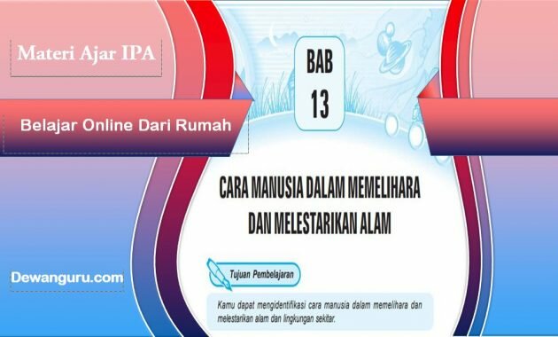 Cara Manusia Dalam Memelihara dan Melestarikan Alam, bab 13