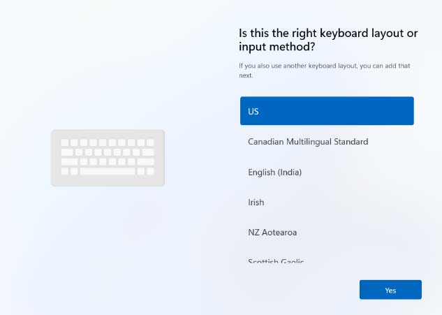 Windows 11 choose keyboard