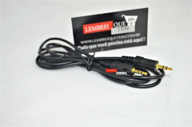 Cabo de Áudio P2xP2 Macho x Macho  Dourado