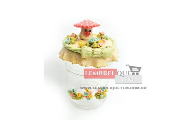 Pote em biscuit jardim encantado