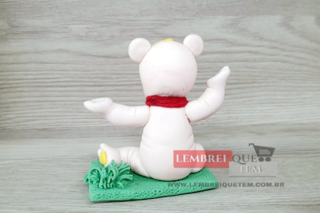 urso rosa de biscuit decoração.