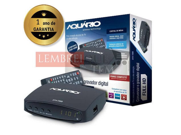 Conversor e Gravador Digital Aquário DTV-7000s Full HD com Cabo HDMI