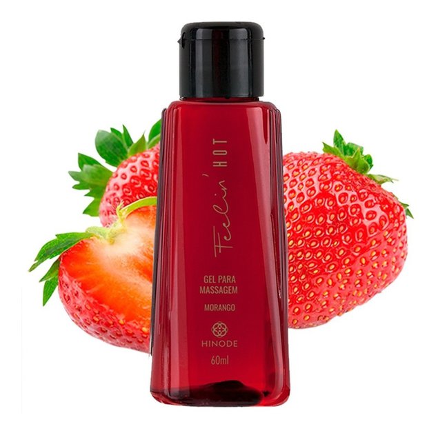 GEL PARA MASSAGEM FEELIN’ HOT MORANGO 60ML [HINODE]
