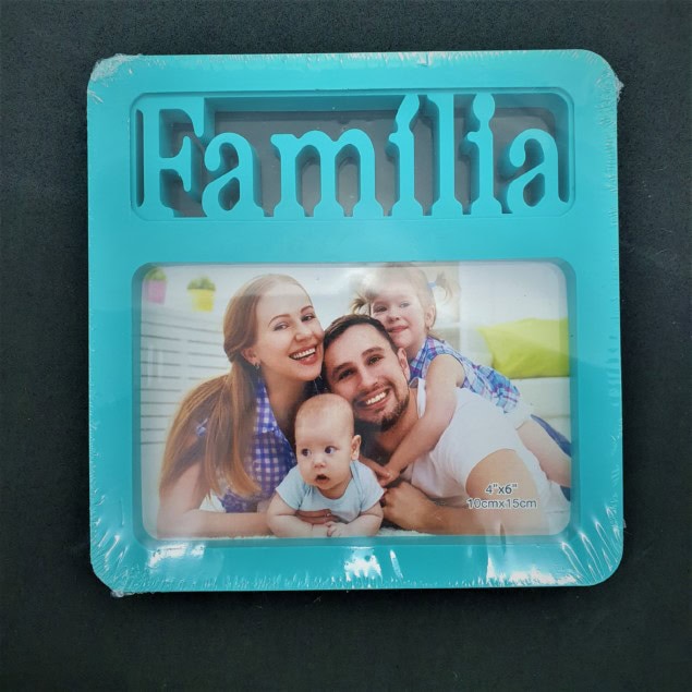 Porta retrato  Família  10×15 -azul turquesa