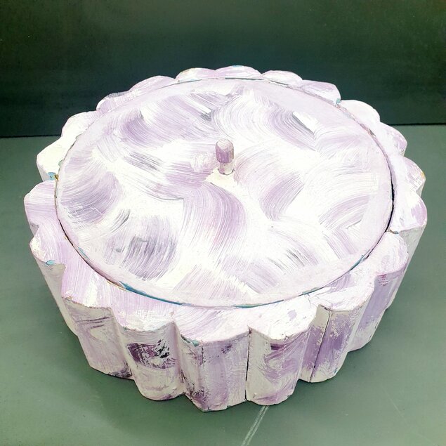 Porta treco roxo grande ( artesanato )