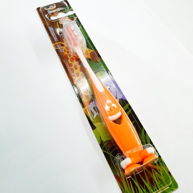 escova de dentes  – escova dental infantil  5 – 7 anos – laranja