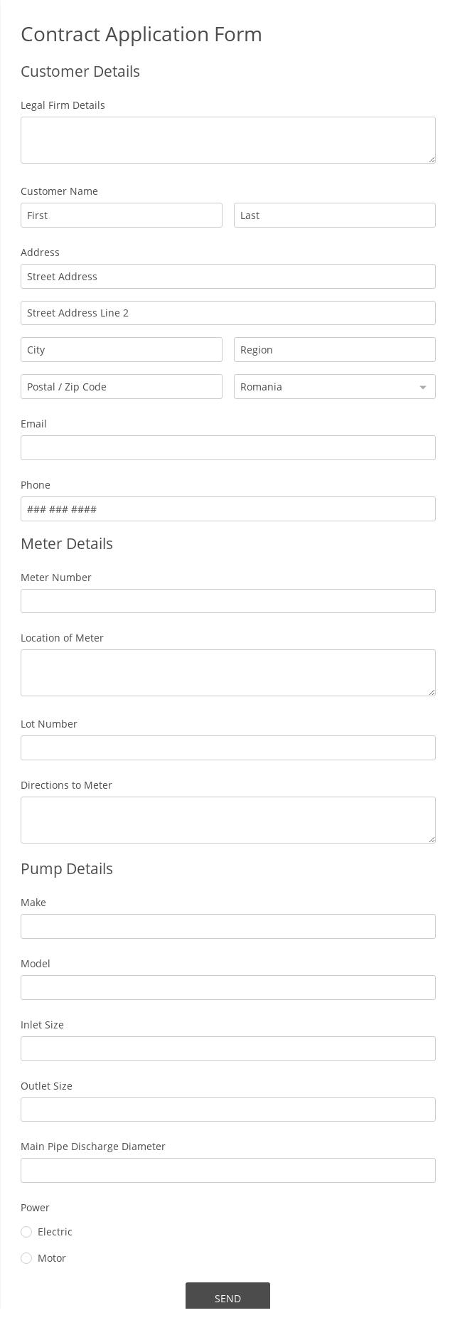 Contract Application Form Template