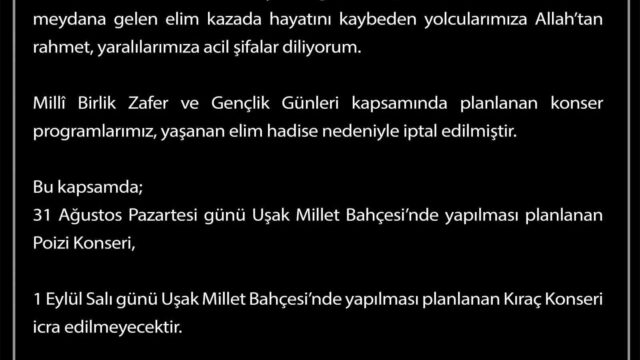 UŞAK VALİLİĞİNCE YAPILAN PAYLAŞIM.