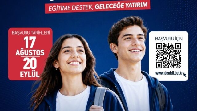 DENİZLİ BÜYÜKŞEHİR BELEDİYESİ, EĞİTİMDE FIRSAT EŞİTLİĞİNİ GÜÇLENDİRMEK VE ÖĞRENCİLERİN OKULA BAŞLANGIÇ HEYECANINA ORTAK OLMAK AMACIYLA, 9. SINIFA BAŞLAYACAK ÖĞRENCİLERE YÖNELİK EŞOFMAN TAKIMI VE TİŞÖRT DESTEĞİ VERİYOR. BAŞVURULAR 17 AĞUSTOS-20 EYLÜL 2026 TARİHLERİ ARASINDA ONLİNE OLARAK GERÇEKLEŞTİRİLECEK.