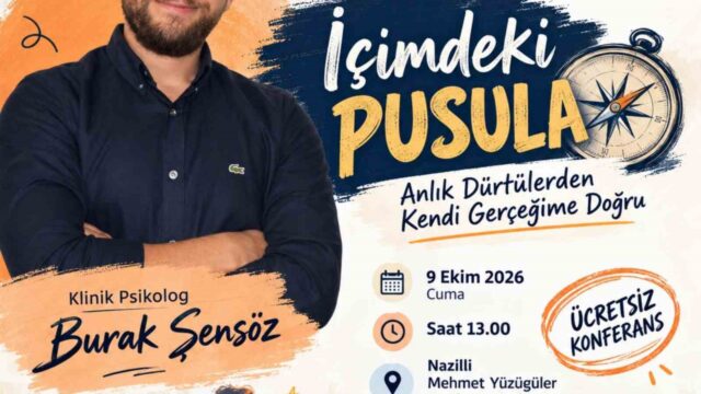 NAZİLLİ BELEDİYESİ TARAFINDAN DÜZENLENECEK OLAN KONFERANSLARDA ÇOCUKLUK VE ERGENLİK DÖNEMİNDEKİ ÇATIŞMALAR, KİMLİK ARAYIŞI, DÜRTÜ KONTROLÜ VE EBEVEYN-ÇOCUK İLİŞKİLERİ KONUŞULACAK.