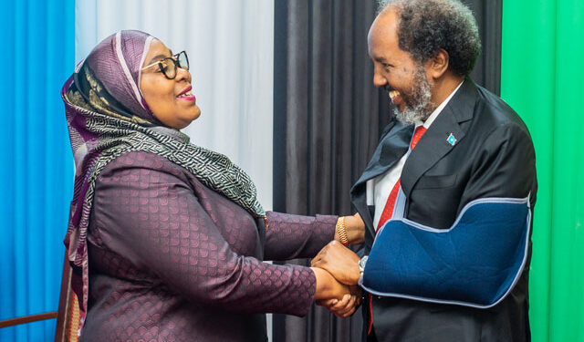 anzania’s Samia Suluhu and Somalia President Mohamud at the ongoing summit PHOTO @RashdaZunde