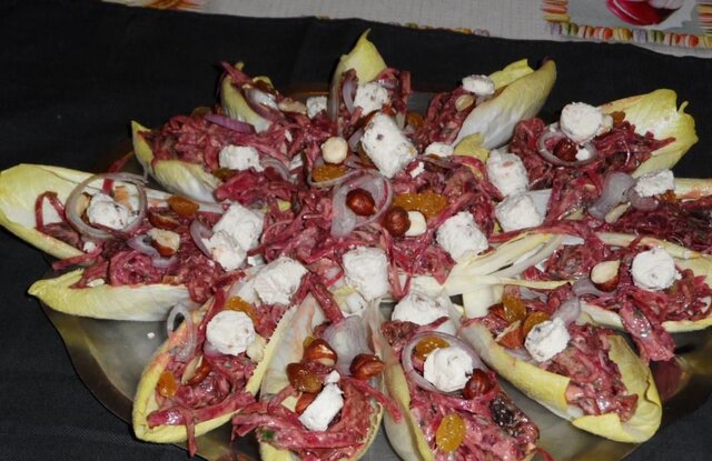 photo de Salade d'endives aux betteraves crues et cuites