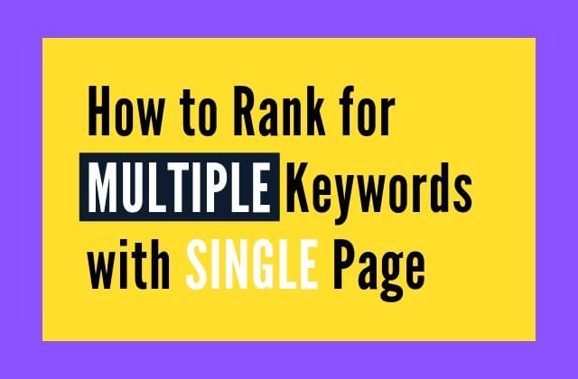 How to Rank for Multiple Keywords